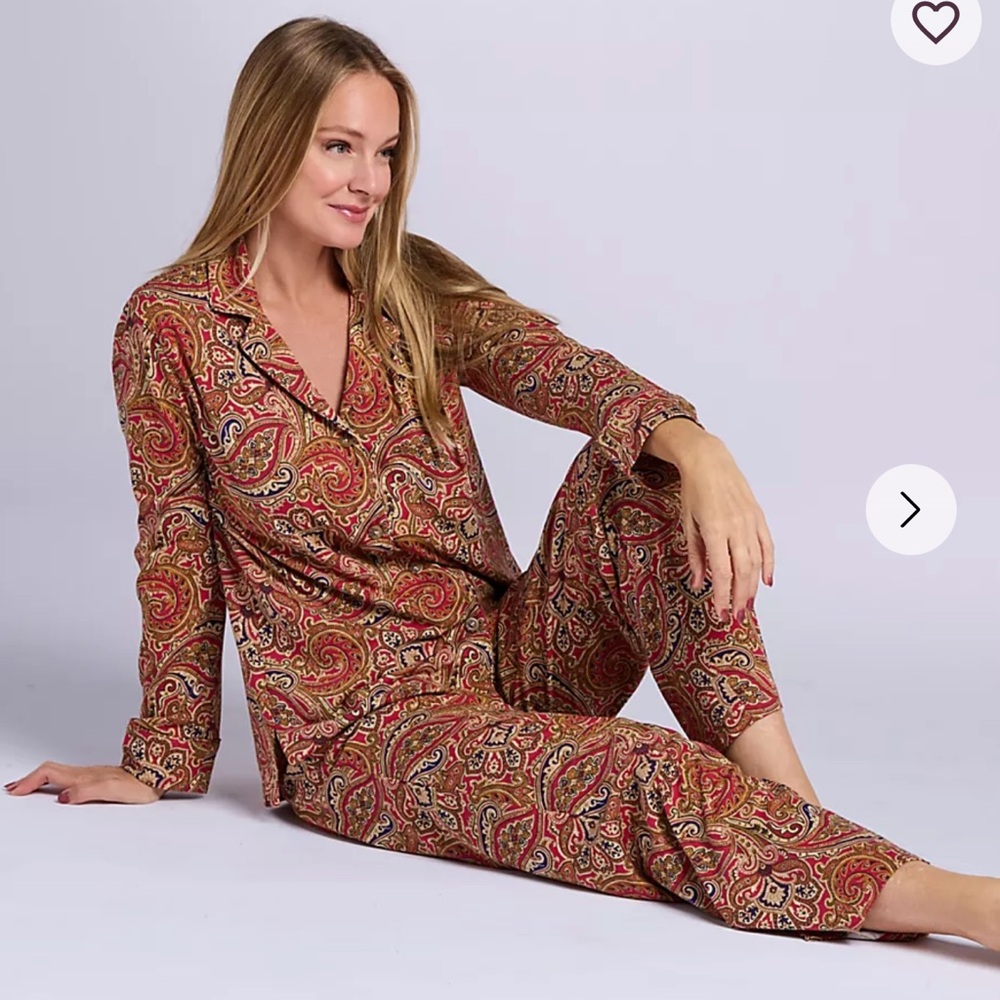 Ralph Lauren Paisley Print Pajama 2 pc Set 60% Cotton 40% Viscose
